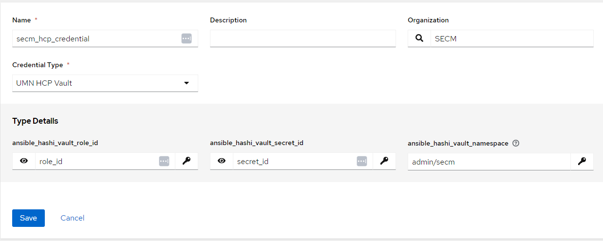 AAP Vault Credential Setup